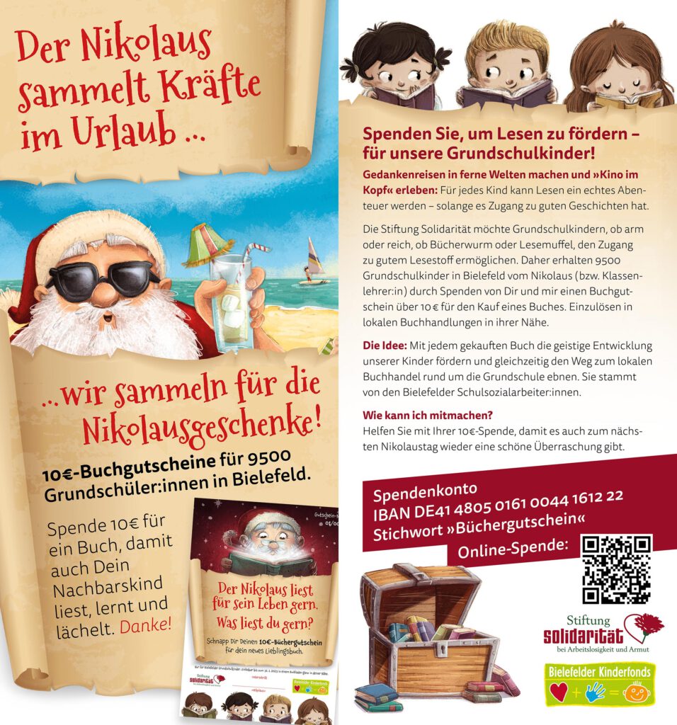Büchergutscheine für Grundschulkinder in Bielefeld vom Nikolaus