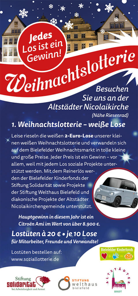 Flyer der 1. Weihnachtslotterie 2024